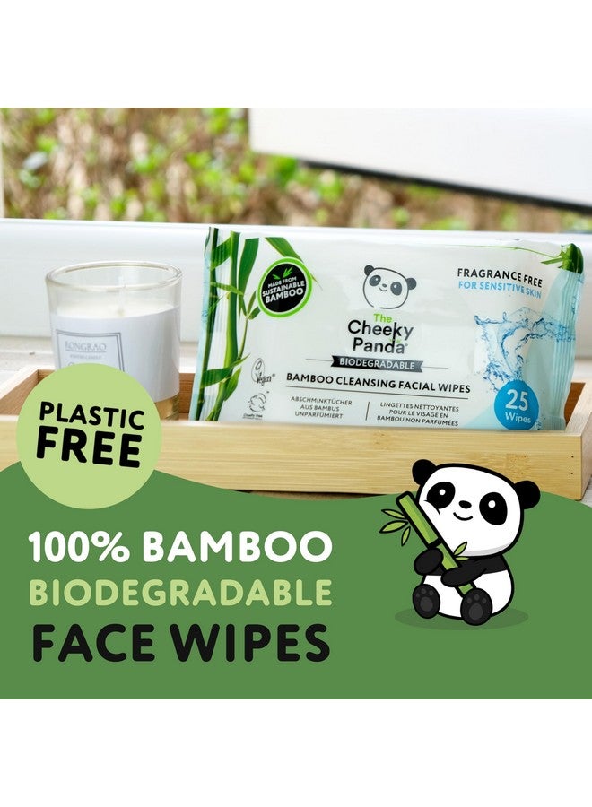 Bamboo Face Cleanser Makeup Remover Wipes 6 Packs Of 25 Face Wipes 99% Purified Water Wipes Plant Based & Vegan Wet Wipes Sustainable Alternative