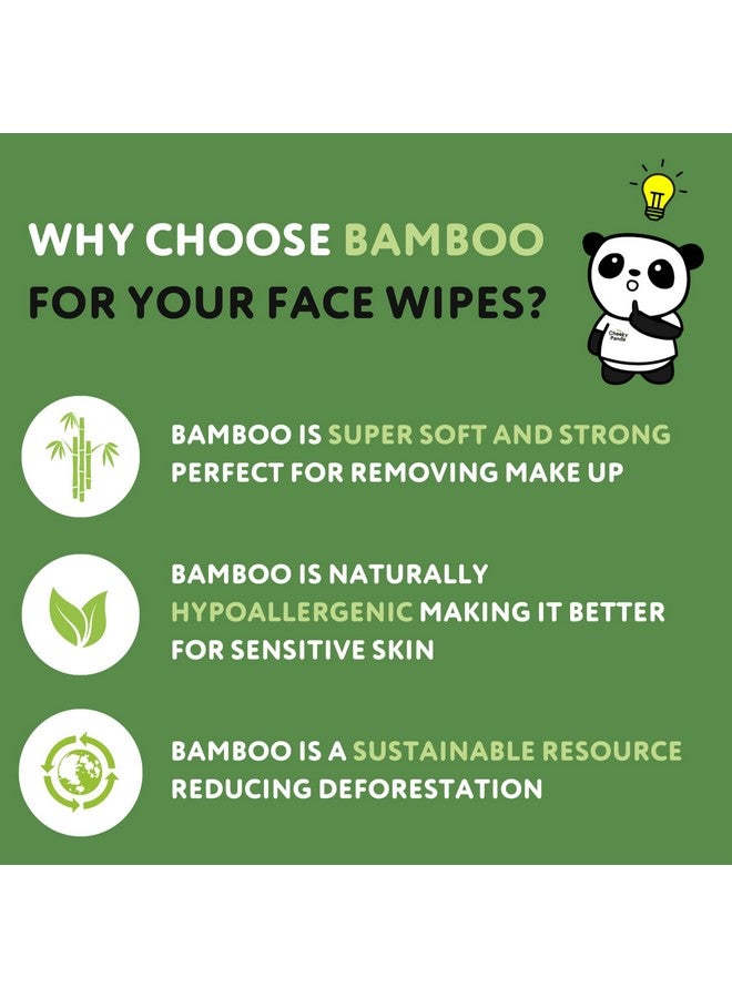 Bamboo Face Cleanser Makeup Remover Wipes 6 Packs Of 25 Face Wipes 99% Purified Water Wipes Plant Based & Vegan Wet Wipes Sustainable Alternative