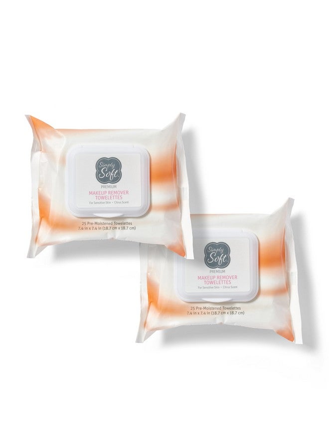 Rss1404H Makeup Remover Wipes Citrus Scent Hypoallergenic Ph Balanced 25 Ct. Pack Of 2