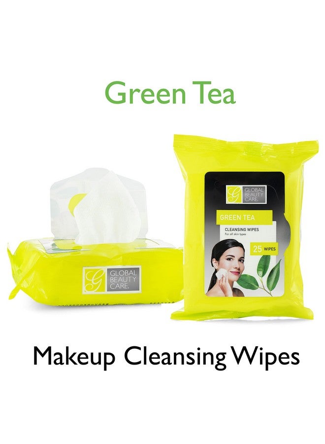 Bulk Cleansing Wipes Premoistened 4 Pack Of Green Tea Cleansing Cloths Makeup Removal Wipes Great For Travel Toiletries 100 Ct.(4Pack)