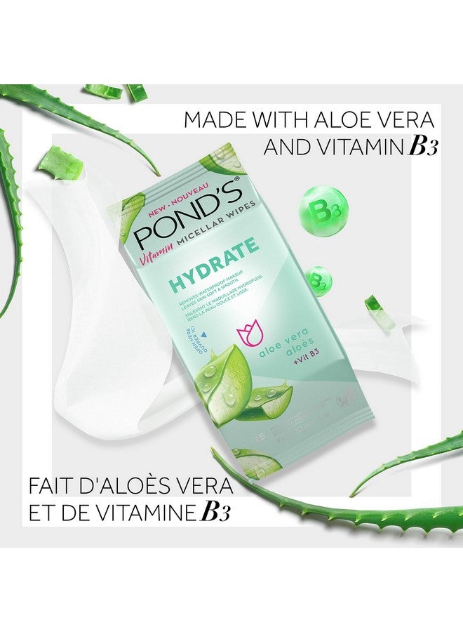Vitamin Micellar Makeup Remover Wipes For Dry Skin Skin Care Hydrating Aloe Vera Daily Face Wipes Remove Dirt Waterproof Makeup 25 Count 4 Pack