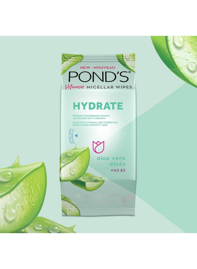 Vitamin Micellar Makeup Remover Wipes For Dry Skin Skin Care Hydrating Aloe Vera Daily Face Wipes Remove Dirt Waterproof Makeup 25 Count 4 Pack
