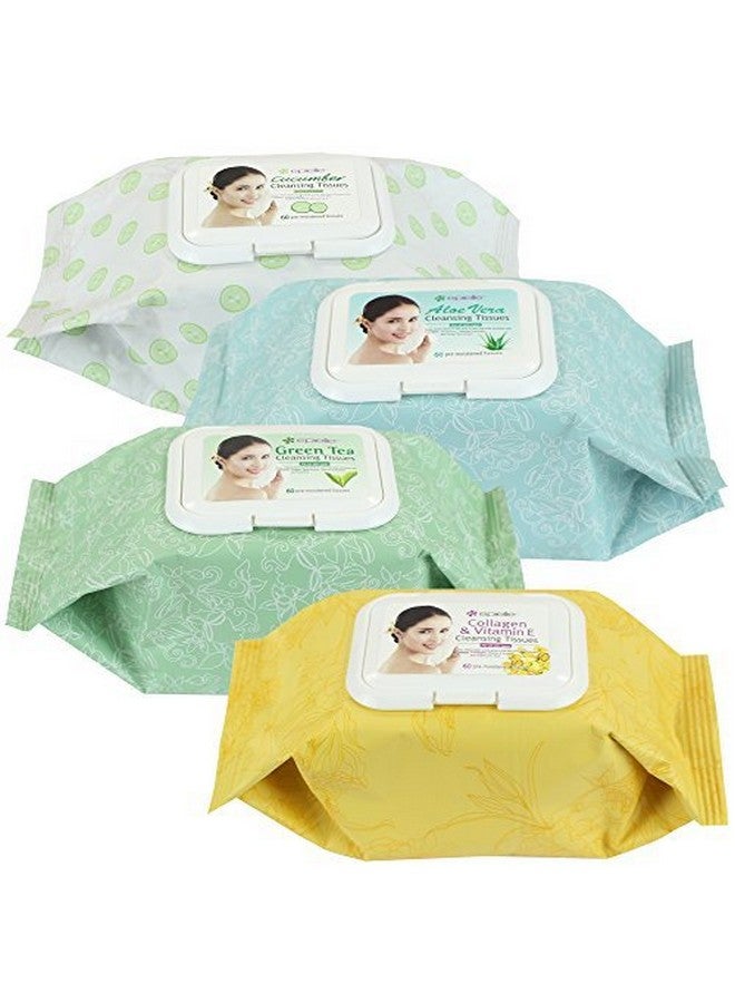 Og Makeup Remover Cleansing Wipes Gentle For All Skin Types Daily Facial Towelettes Ideal Beauty Gift Spa Day Set 4Pack Korean Skincare