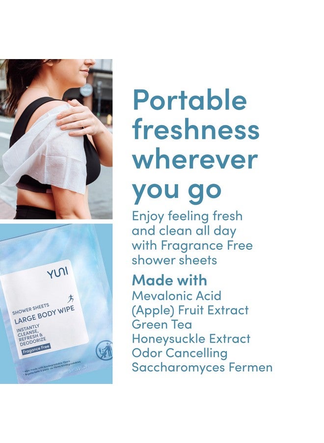 Large Body Wipes (Unscented 12 Count) Super Soft Moist Showerless Wipes That Cleanse & Deodorize Onthego Waterless Body Cleanser Biodegradable Individually Wrapped Wipes For Travel