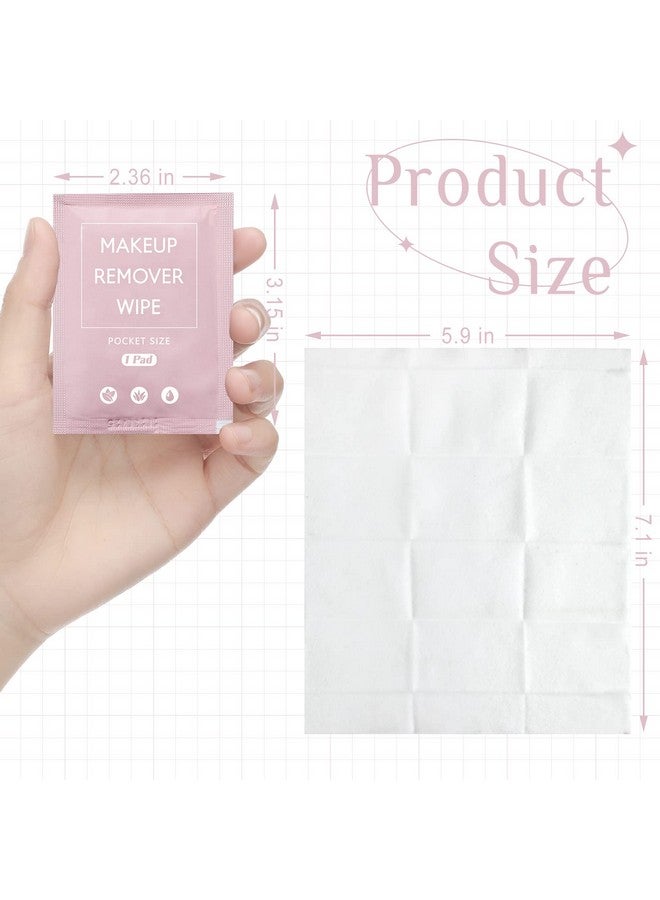 200 Pieces Bulk Makeup Remover Wipes Individually Wrapped Face Cleansing Wipes Towelette Makeup Remover Cloth Pads For Face Cleansing Skin Care Makeup Remove (Pink)