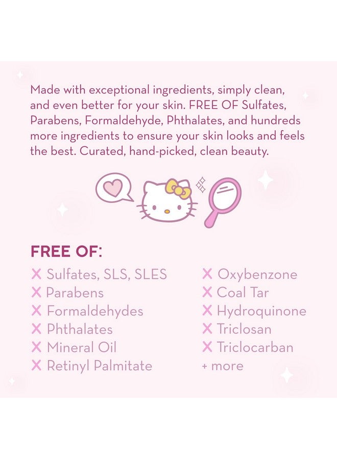 X Hello Kitty 3In1 Towelettes Rose Water & Strawberry Complete Cleansing For Face And Body Cleanse Exfoliate And Hydrate With Refreshing Floral And Fruit Infusions