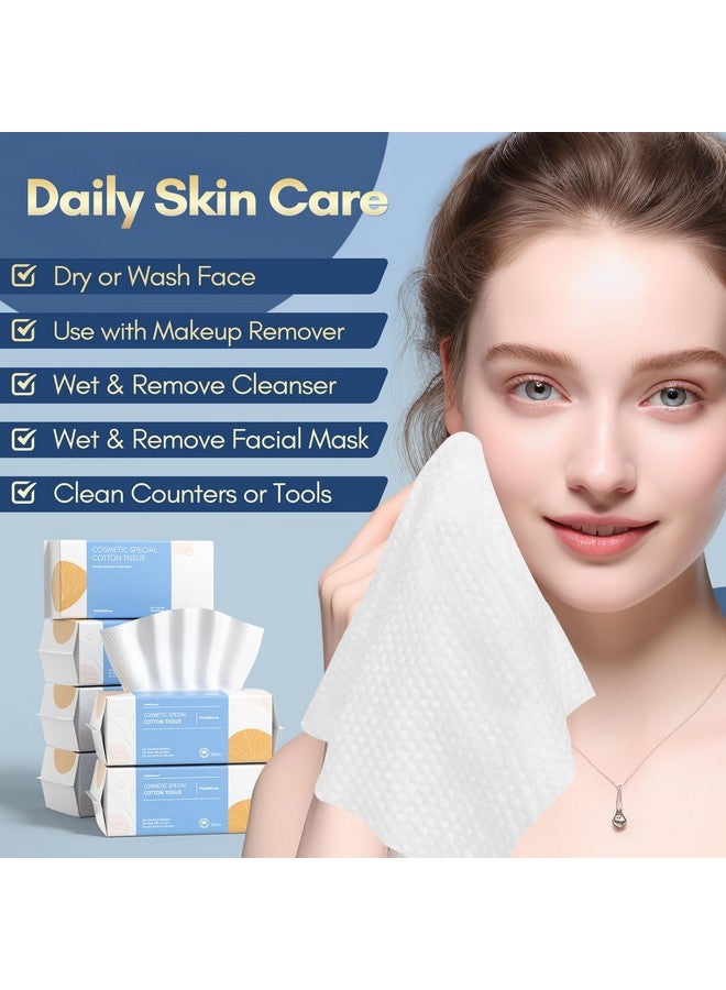 Clean Face Towel 100Ct Ultra Soft Disposable Cotton Tissue Dry Wipes Lint Free Facial Cleansing Cloths