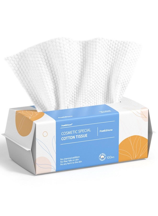 Clean Face Towel 100Ct Ultra Soft Disposable Cotton Tissue Dry Wipes Lint Free Facial Cleansing Cloths