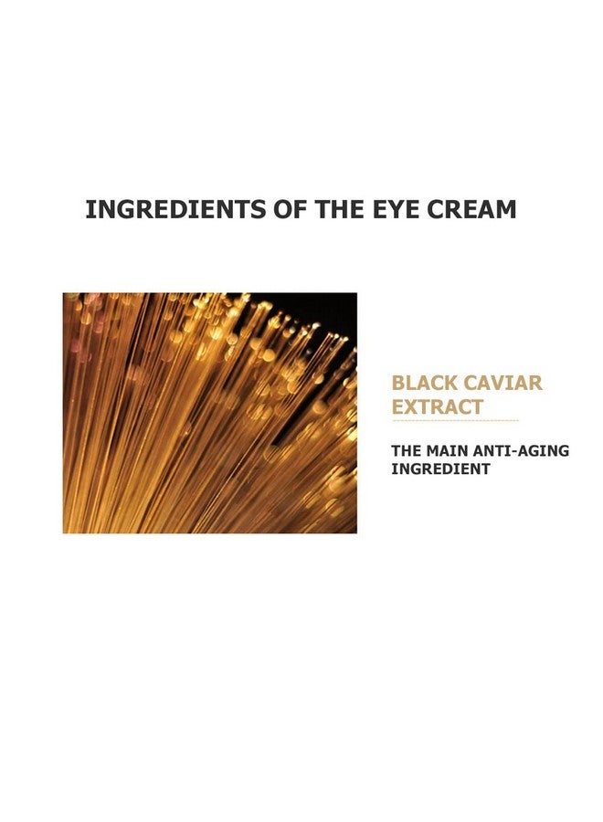 Caviar Black Gold Moisturizing Eye Cream Skin Rejuvenation Dark Circles Smoothing Wrinkles 60G 2.12Oz
