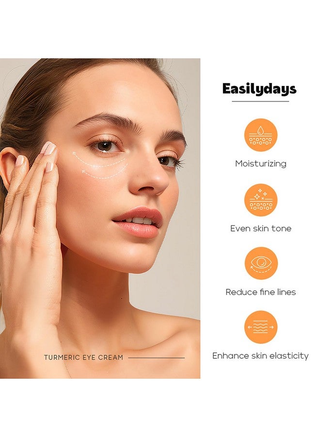 Turmeric Under Eye Cream For Dull Eye Skin Fine Lines Eye Bags Dark Circles Eye Firming Even Skin Tone Hydrating Moisturizes Smooths Fine Lines Under Eye Serum Turmeric Booster Eye Treatment Eye Cream