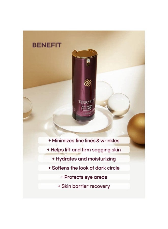 Age Control Vital Energy Eye Cream 0.57 Fl. Oz. (17Ml) Plant Stem Cell + Real Protein + Hyaluronic Acid + Vitamin Infused Eye Cream Wrinkle Care Eye Cream Kbeauty