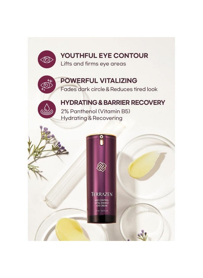 Age Control Vital Energy Eye Cream 0.57 Fl. Oz. (17Ml) Plant Stem Cell + Real Protein + Hyaluronic Acid + Vitamin Infused Eye Cream Wrinkle Care Eye Cream Kbeauty
