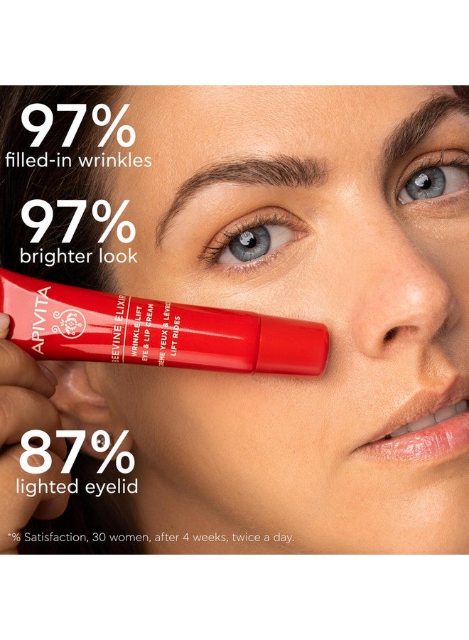 Beevine Elixir Wrinkle Lift Eye & Lip Cream Advanced Line Reduction & Collegan Boost With Polyphenols Marine Biotech Active & Goji Berry 0.51 Oz