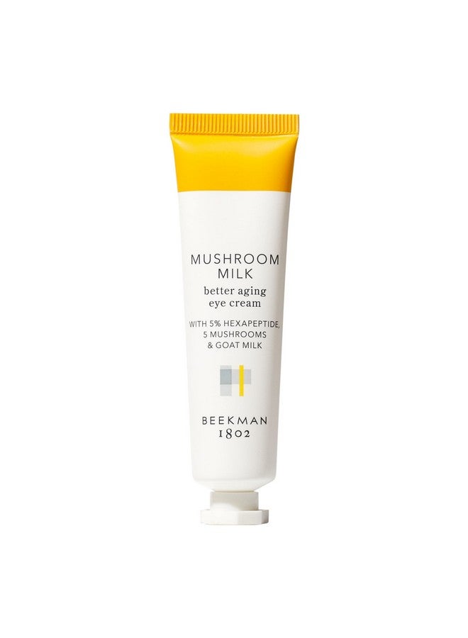 Mushroom Milk Better Aging Eye Cream Fragrance Free 0.5 Fl Oz Reduces Fine Lines & Dark Circles With Goat Milk 5% Hexapeptide & Mushrooms Good For Sensitive Skin Cruelty Free