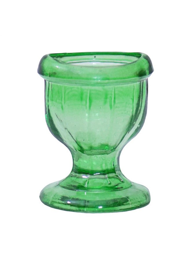 Glass Eye Wash Cup For Keep Your Eyes Clean And Healthy Soothing Relief From Allergens Irritants Makeup Dust Dry Eyes Eye Shaped Rim Snug Fit Set Of 2 (Light Green)