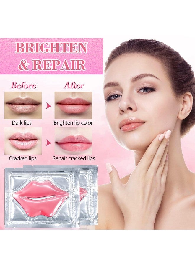30 Pairs Lip Masks & Eye Mask 24K Collagen Crystal Under Eye Patches For Puffy Eyes And Dark Circles Reduce Lip Wrinkles Remove Dead Skin & Anti Chapped Effectively Nourishes The Lip & Eye Skin