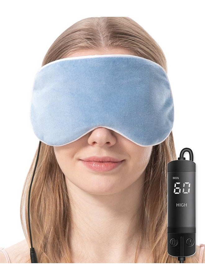 Heated Eye Mask Warm Eye Compress For Dry Eyes Moist Heat Therapy For Blepharitis Dark Circle Chalazion Puffy Eyes (Blue)