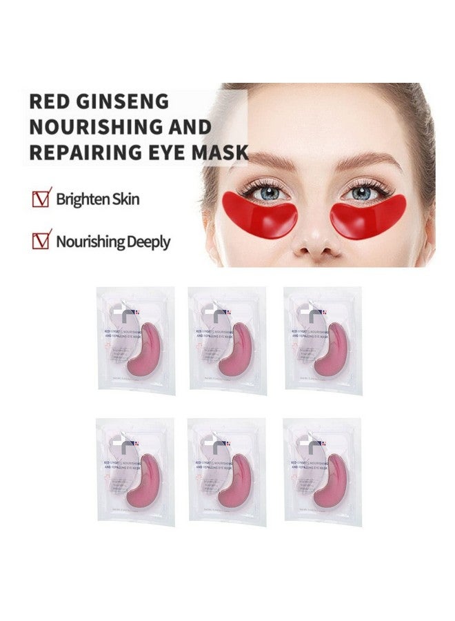 Eye Patches 20Pcs Red Ginseng Repair Eye Moisturizing Nourishing Eye Patch Firming Pad Dark Circles Crystal Collagen 3G For Wrinkles Puffy Eyes