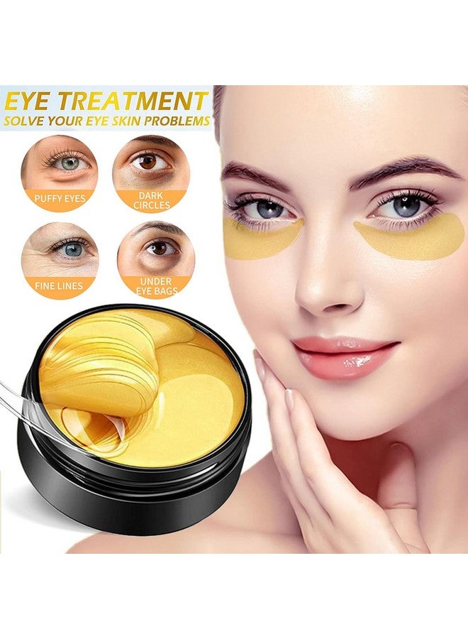 Under Eye Patches 24K Gold Eye Mask Eye Patches For Puffy Eyes And Dark Circles Reduce Eye Bags Fine Lines Smooth Wrinkle Antiaginghydrating Eye Skin Care Pads With Collagen (60Pcs)