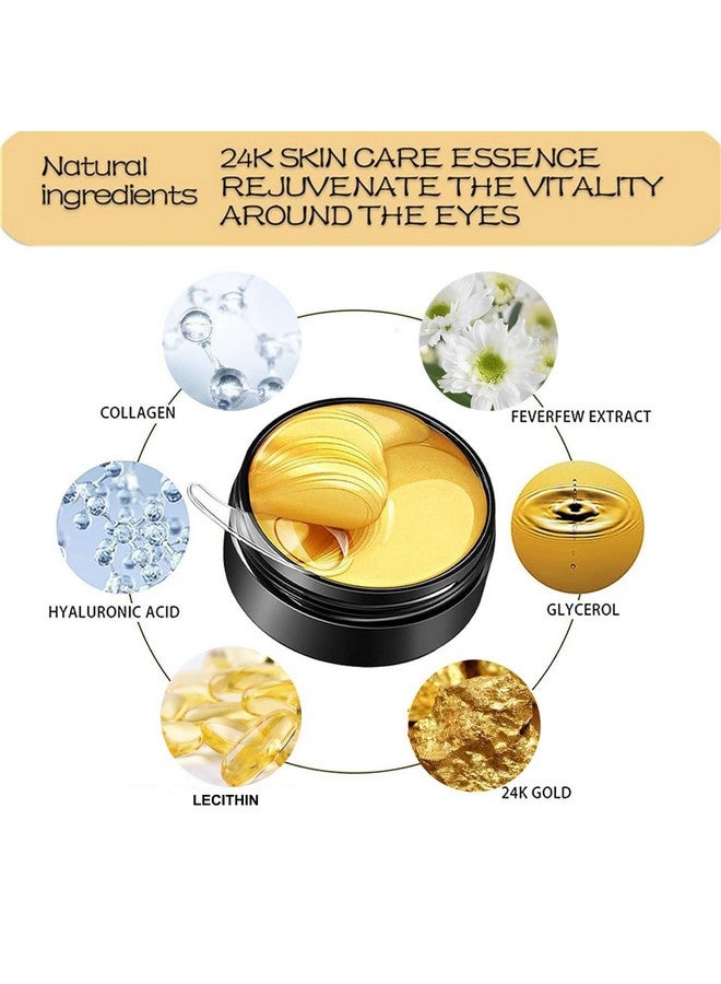Under Eye Patches 24K Gold Eye Mask Eye Patches For Puffy Eyes And Dark Circles Reduce Eye Bags Fine Lines Smooth Wrinkle Antiaginghydrating Eye Skin Care Pads With Collagen (60Pcs)