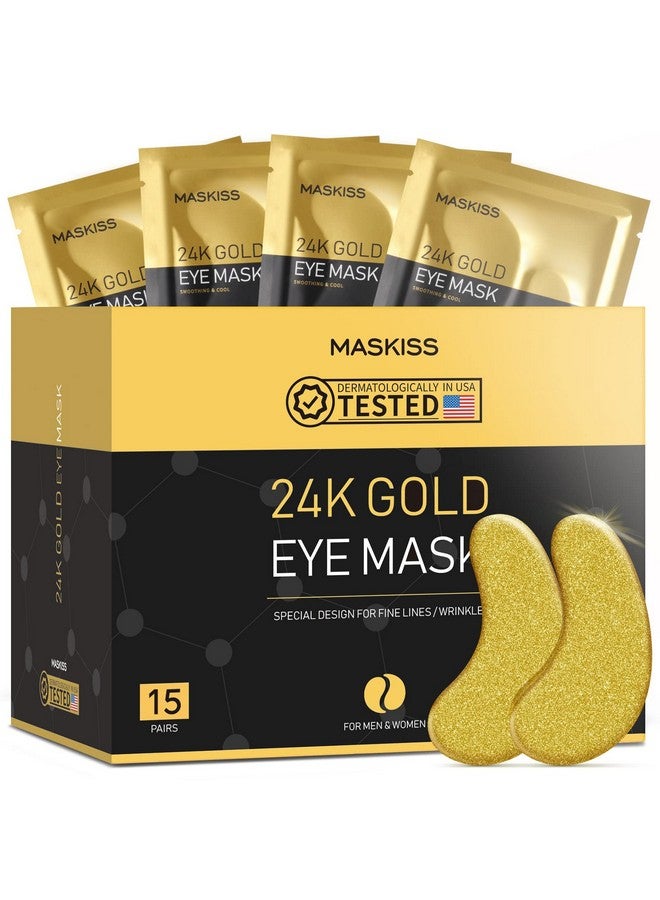 24K Gold Under Eye Patches (15 Pairs) Eye Mask Collagen Skin Care Products Eye Patches For Puffy Eyes Eye Masks For Dark Circles And Puffiness