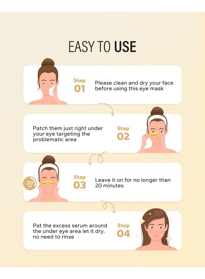 24K Gold Under Eye Patches (15 Pairs) Eye Mask Collagen Skin Care Products Eye Patches For Puffy Eyes Eye Masks For Dark Circles And Puffiness