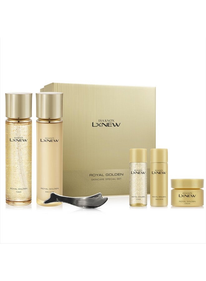 Lxnew Royal Golden Skincare Gift Set (11.4Fl Oz) Luxury Gift Set For Rejuvenation And Youthful Radiance. Korean Skincare By Lg Beauty. Royal Peptides & Jelly Niacinamide