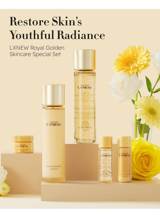 Lxnew Royal Golden Skincare Gift Set (11.4Fl Oz) Luxury Gift Set For Rejuvenation And Youthful Radiance. Korean Skincare By Lg Beauty. Royal Peptides & Jelly Niacinamide