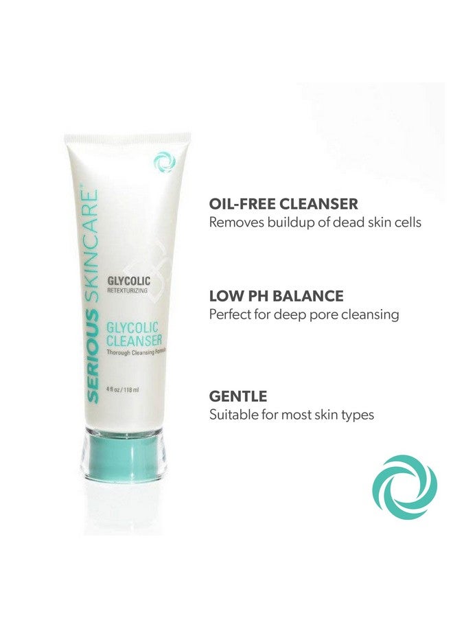 Glycolic Skin Renewal Set Retexturizing Serum Facial Moisture Cream Face Wash Cleanser Balancing Blue Tansy Extract Improve Appearance Of Lines Wrinkles And Enlarged Pores