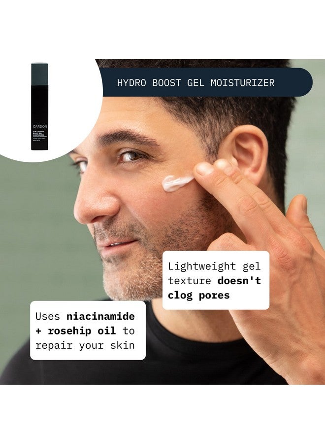 Cactusbased Men'S Skincare Set Premium Korean Skincare For Sensitive Skin And Oily Skin Waterbased Face Moisturizer With Spf 30 Gentle Face Wash Repairing Night Cream With Vitamin E