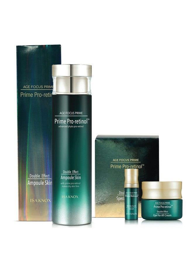 Age Focus Prime Double Effect Ampoule Toner Prime Wrinkle For All Serum & Prime Eye For All Cream By Lg Beauty Korean Skin Care Daytime Retinol (177 Ml/5.99 Fl Oz)