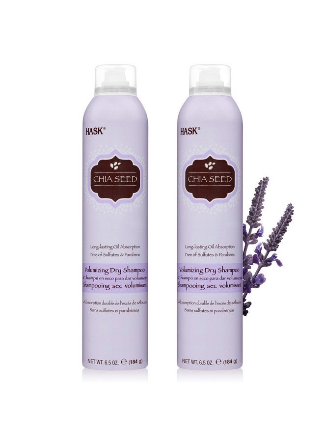 Chia Seed Volumizing Dry Shampoo Kits For All Hair Types Aluminum Free No Sulfates Parabens Phthalates Gluten Or Artificial Colors (6.5Ozqty2)