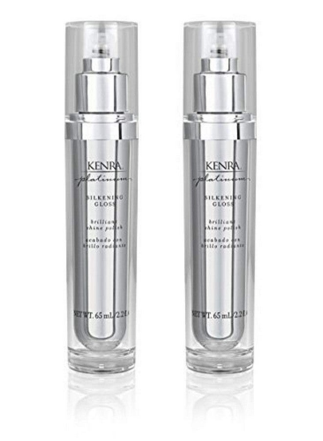 Kenra Platinum Silkening Gloss Brilliant Shine Polish Tames Frizz & Smooths Flyaways Lightweight Formula Protects Against Humidity Smooths Dry Ends Medium To Coarse Hair 2.26 Fl. Oz. (2Pack)