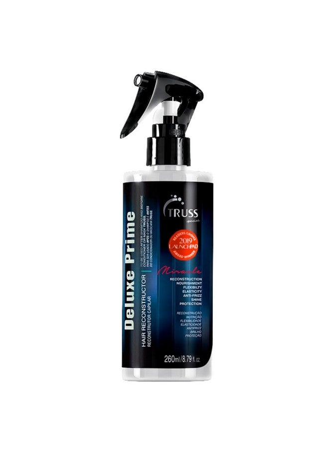 Deluxe Prime Hair Treatment Anti Frizz Heat Protectant Spray + Hair Primer Nourishes Detangles + Provides Thermal Protection Before Heat Styling (260 Ml)