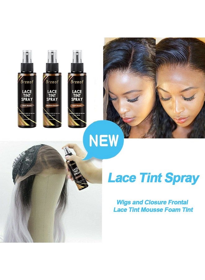 Lace Tint Spray For Lace Wigs And Dark Brown Middle Brown Light Brown Lace Tint Spray For Closures Wigs And Closure Front100Ml (Medium Brown)