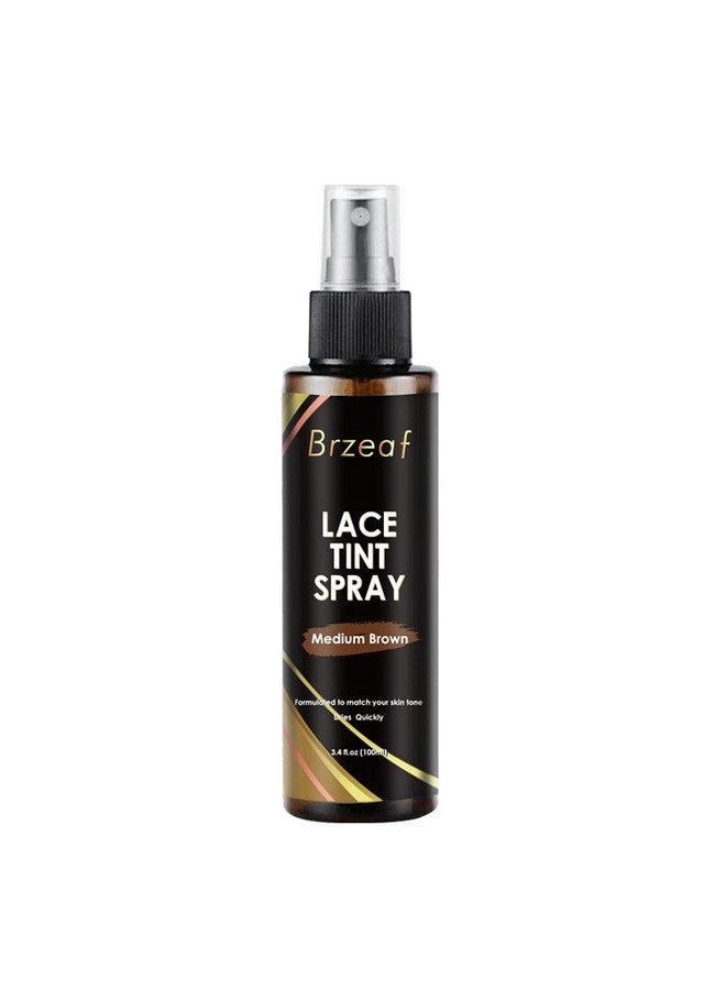 Lace Tint Spray For Lace Wigs And Dark Brown Middle Brown Light Brown Lace Tint Spray For Closures Wigs And Closure Front100Ml (Medium Brown)