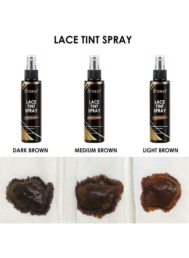 Lace Tint Spray For Lace Wigs And Dark Brown Middle Brown Light Brown Lace Tint Spray For Closures Wigs And Closure Front100Ml (Medium Brown)