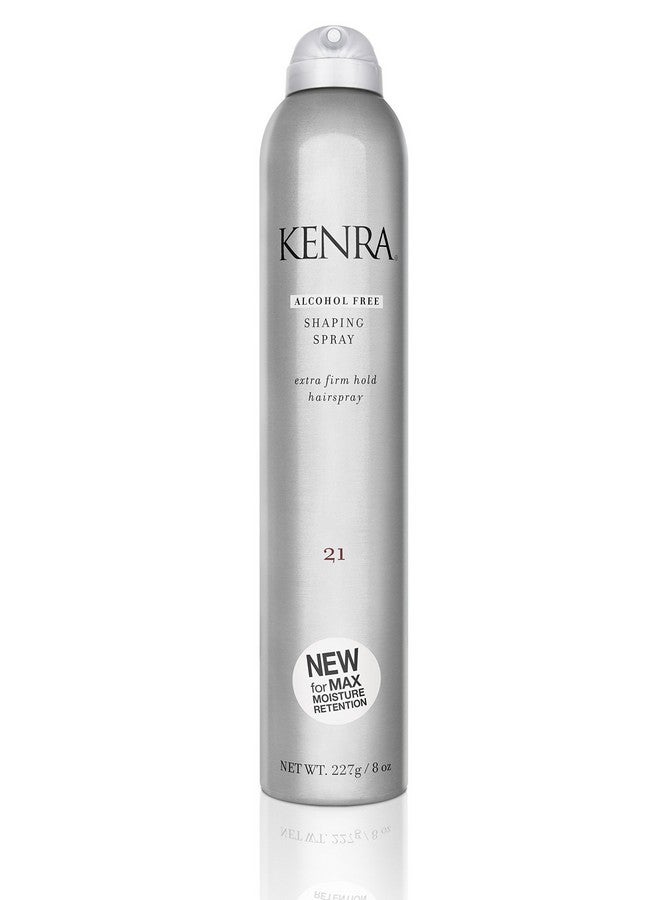 Kenra Shaping Spray 21 Alcohol Free Hairspray Max Moisture Retention Extra Firm Hold & High Shine Optimal Working Time All Hair Types 8 Oz