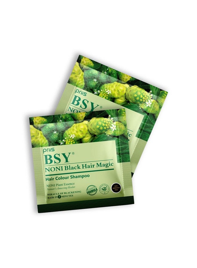 Noni Black Hair Magic Hair Color Shampoo (12Ml X 12 Sachets)Ammonia Free Hair Colour For Mennatural Black Permanent Hair Dye Shampoo For Women Noni Fruit Hair Dye 5 Minutes Hair Colour