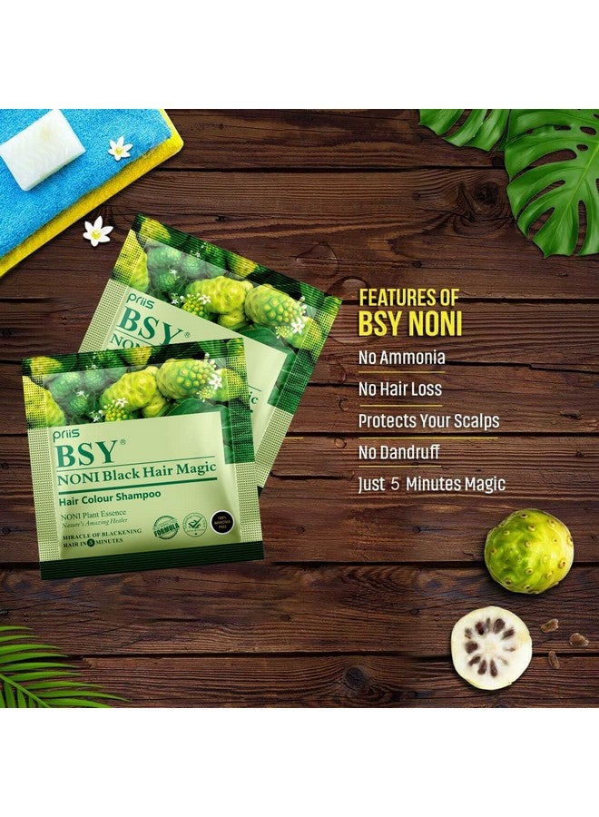 Noni Black Hair Magic Hair Color Shampoo (12Ml X 12 Sachets)Ammonia Free Hair Colour For Mennatural Black Permanent Hair Dye Shampoo For Women Noni Fruit Hair Dye 5 Minutes Hair Colour