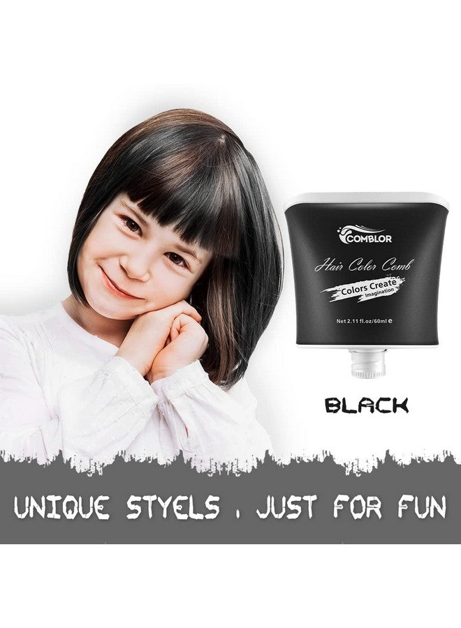 Temporary Hair Color For Kids Comblor Black Hair Dye Washable Hair Color Wax For Girls Boys Teens Adults Ideal Gifts For Birthday Cosplay Party Halloween Children'S Day Crazy Hair Day