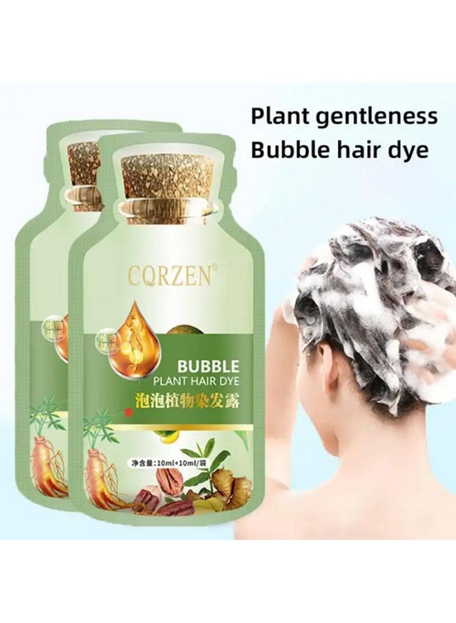 Huang Yi Natural Plant Hair Dye New Botanical Bubble Hair Dye 20Ml 10Packs/Box Pure Plant Extract For Grey Hair Color Bubble Dye New Botanical Bubble Hair Shampoo (Dark Brown)