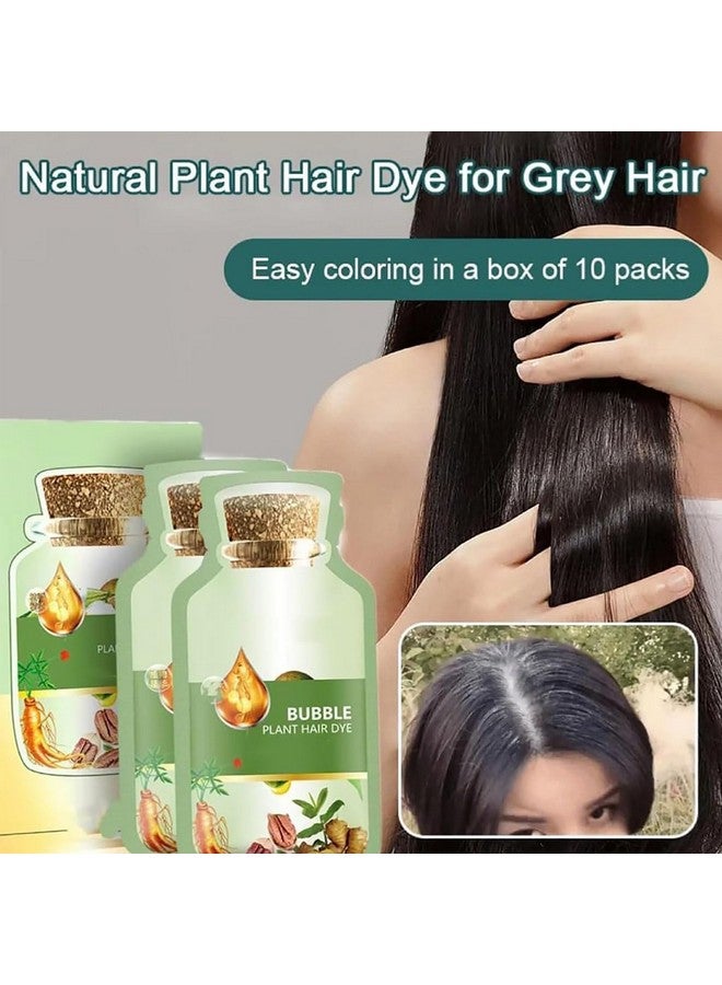 Huang Yi Natural Plant Hair Dye New Botanical Bubble Hair Dye 20Ml 10Packs/Box Pure Plant Extract For Grey Hair Color Bubble Dye New Botanical Bubble Hair Shampoo (Dark Brown)