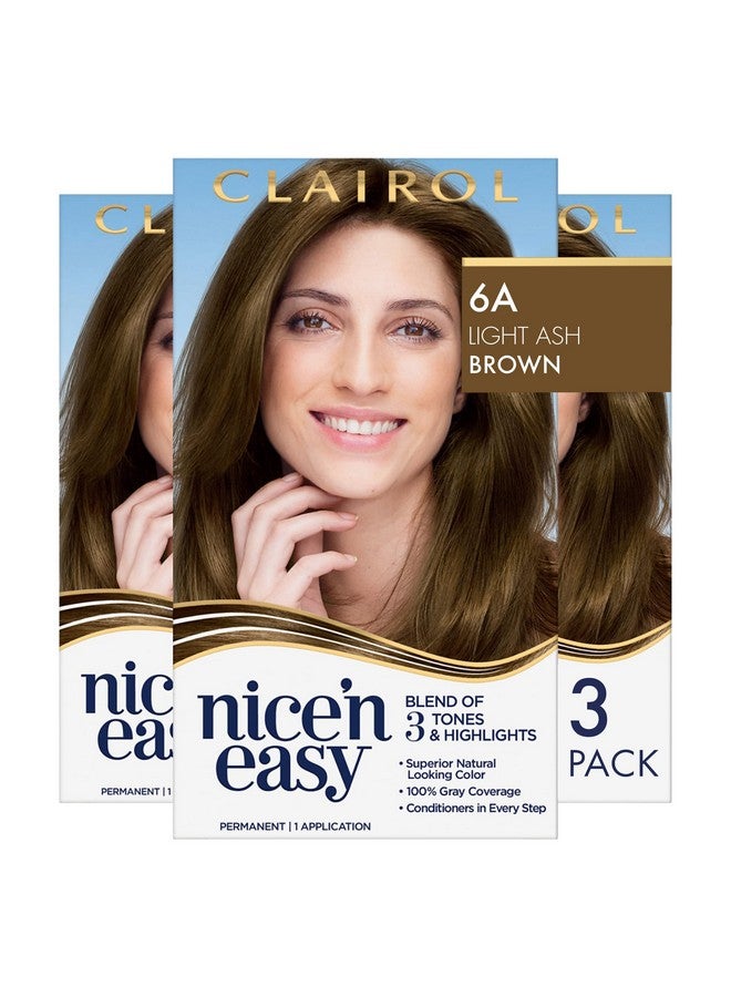 Nice 'N Easy Permanent Hair Color 6A Light Ash Brown Pack Of 3