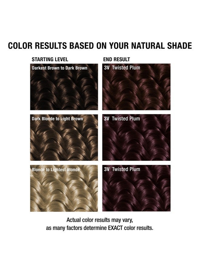 3V Twisted Plum Permanent Hair Color (Prep + Protect Serum & Hair Dye For Curly Hair) 100% Grey Coverage Nourished & Radiant Curls