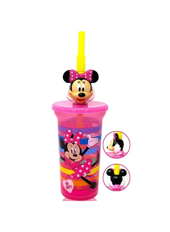 Disney Minnie Mouse Water Tumbler With 3D Character Head Straw Drinkware Safe Bpa Free Bottles Easy To Clean Perfect Gifts For Kids Boys Girls Toddlers For Home Travel Goodies