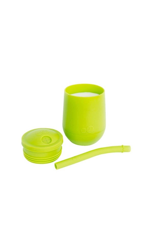 Mini Cup + Straw Training System 9 Months+ (Lime) 100% Silicone Training Cup For Infants + Toddlers Designed By A Pediatric Feeding Specialist