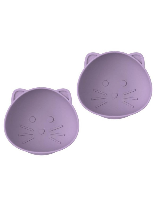 Silicone Suction Bowls For Babies And Toddlers Cat 10.1 Oz 2 Pack 100% Food Grade Silicone Animal Shaped Bpa Free Dishwasher & Microwave Safe