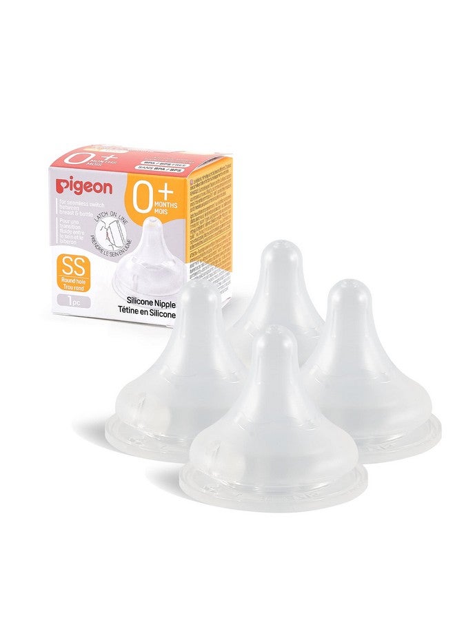 Silicone Nipple (Ss) With Latchon Line Natural Feel 0+ Months 4 Counts