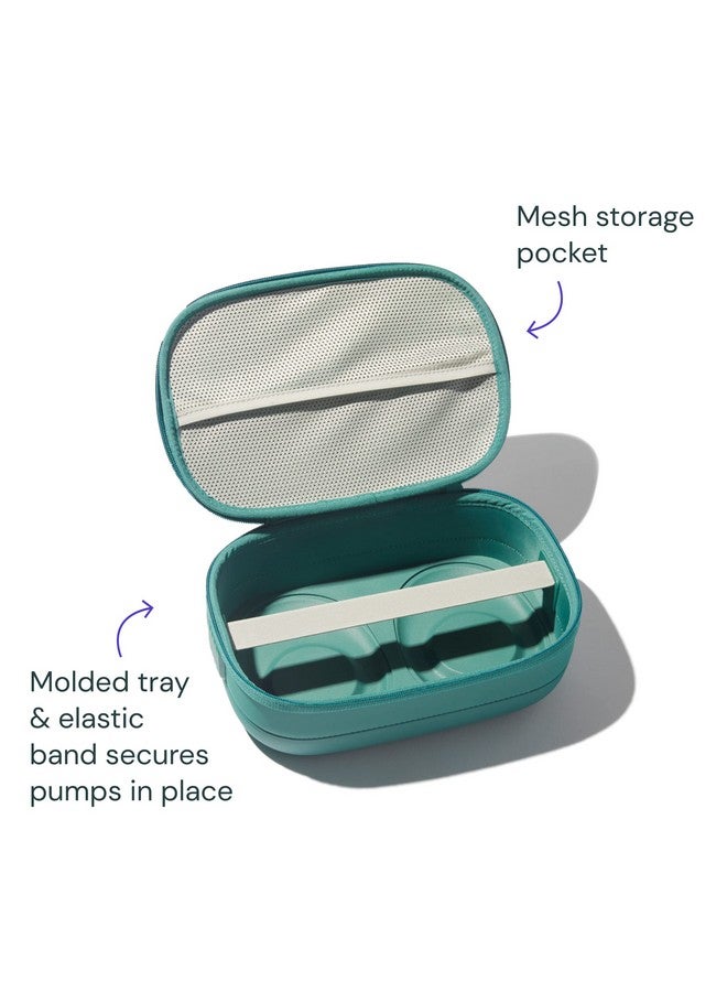 Breast Pump Carrying Case Teal Use With Hands Free Wearable Breast Pumps Ultra Durable Hard Shell Breast Pump Case With Removable Tray Compact And Discreet